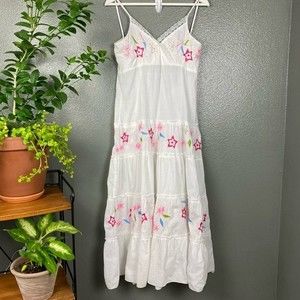 Elan Tiered Embroidered Maxi Sun Dress
